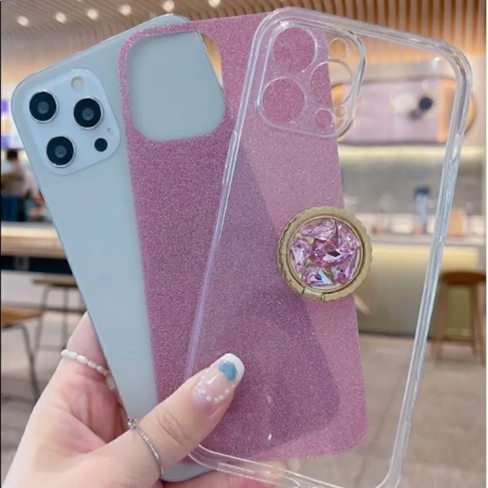 🎄Pretty in Pink Sparkles iPhone 13 Pro Case with Ring Holder